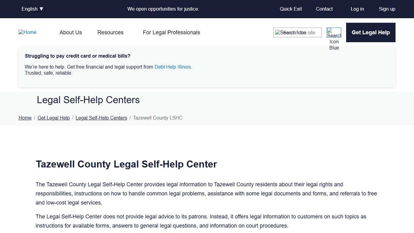 Tazewell County Legal Self-Help Center Illinois Legal Aid Online
