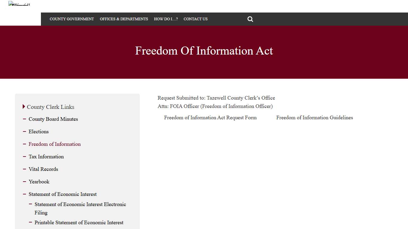 Freedom of Information Act Tazewell County