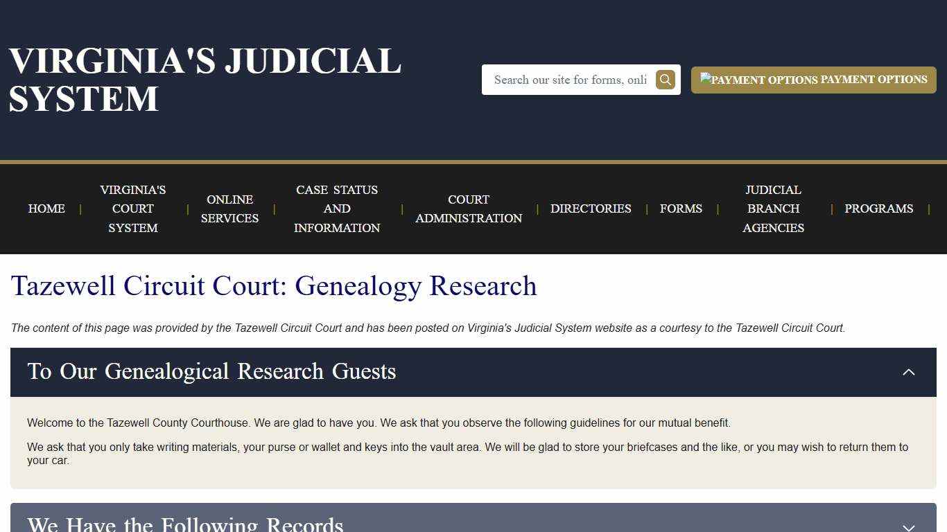 Tazewell Circuit Court: Genealogy Research Virginia Court System