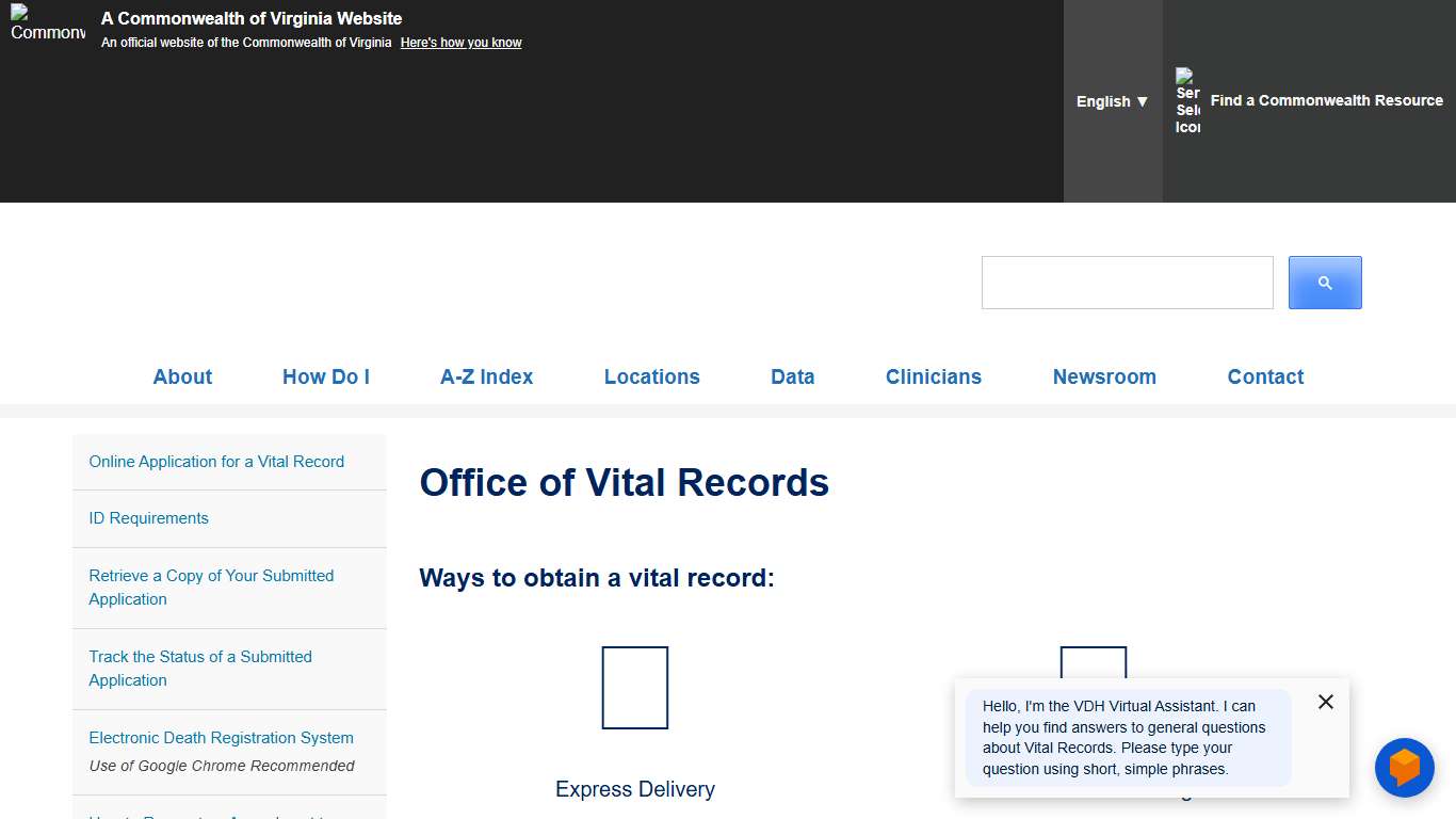 Office of Vital Records - Vital Records