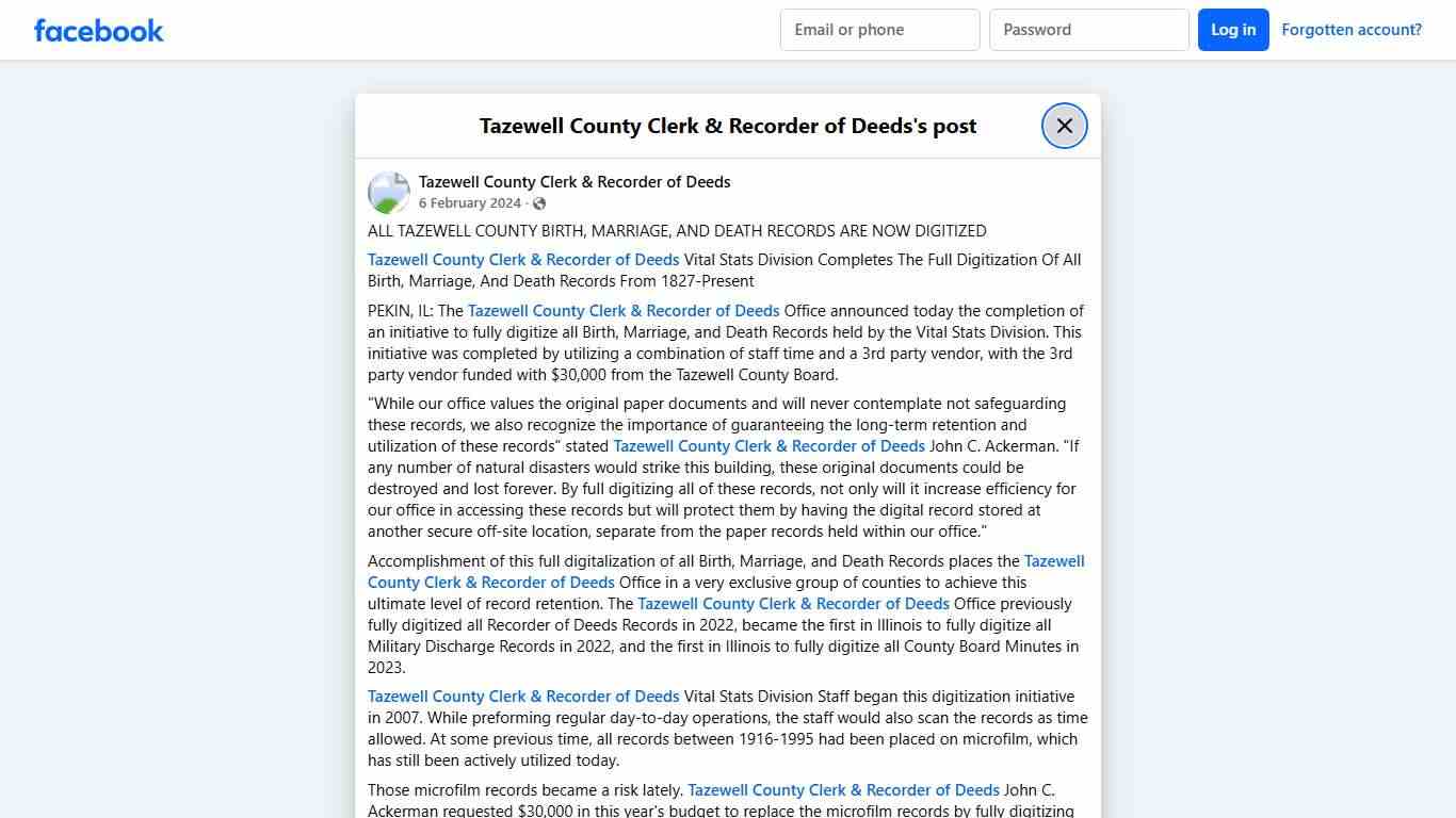 ALL TAZEWELL... - Tazewell County Clerk & Recorder of Deeds Facebook