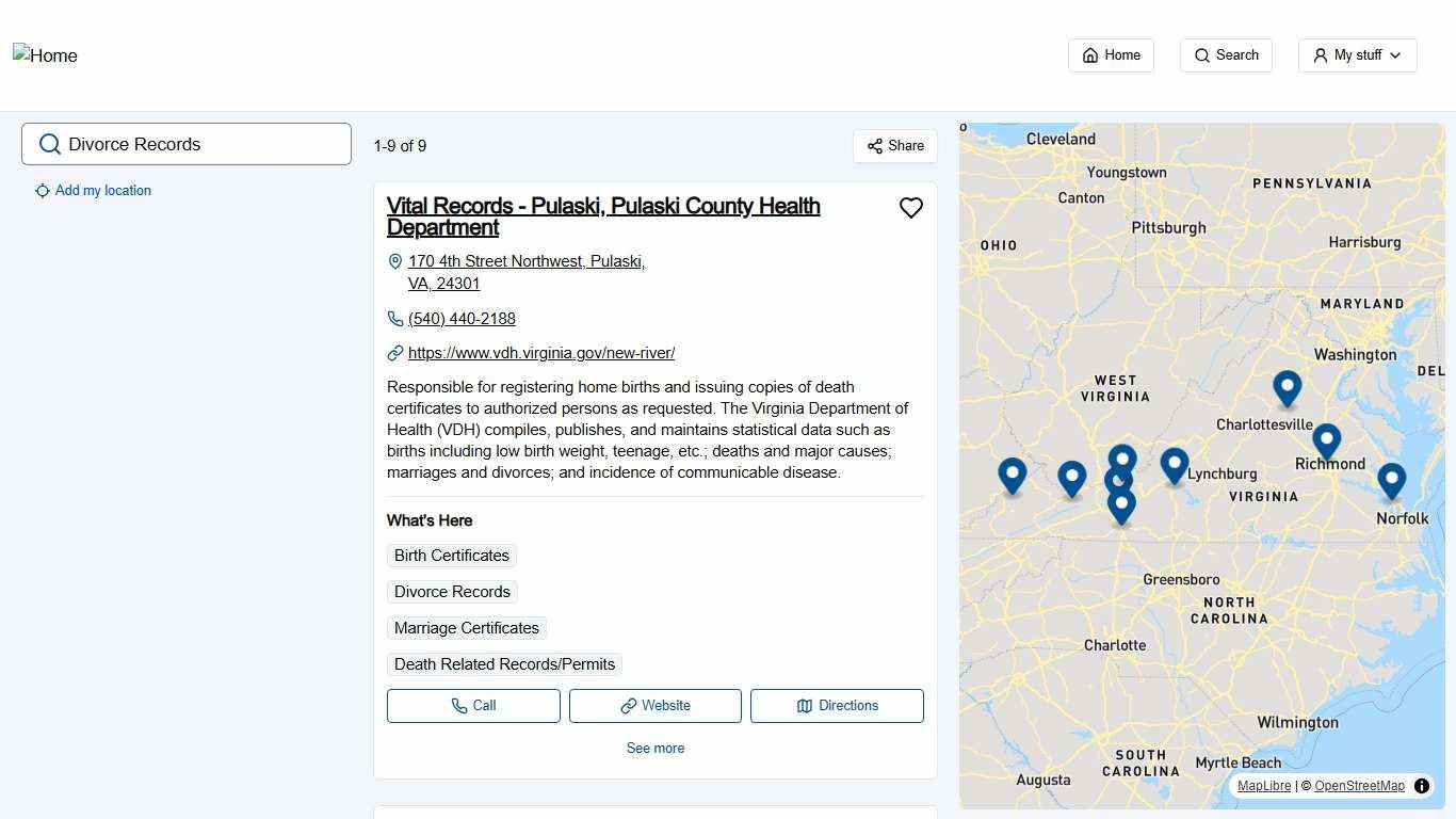 Divorce Records - 9 results